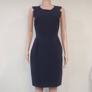 J. Crew Casey Dress Wool Crepe Navy Blue A9688 Suiting Office Work Party Sz 4